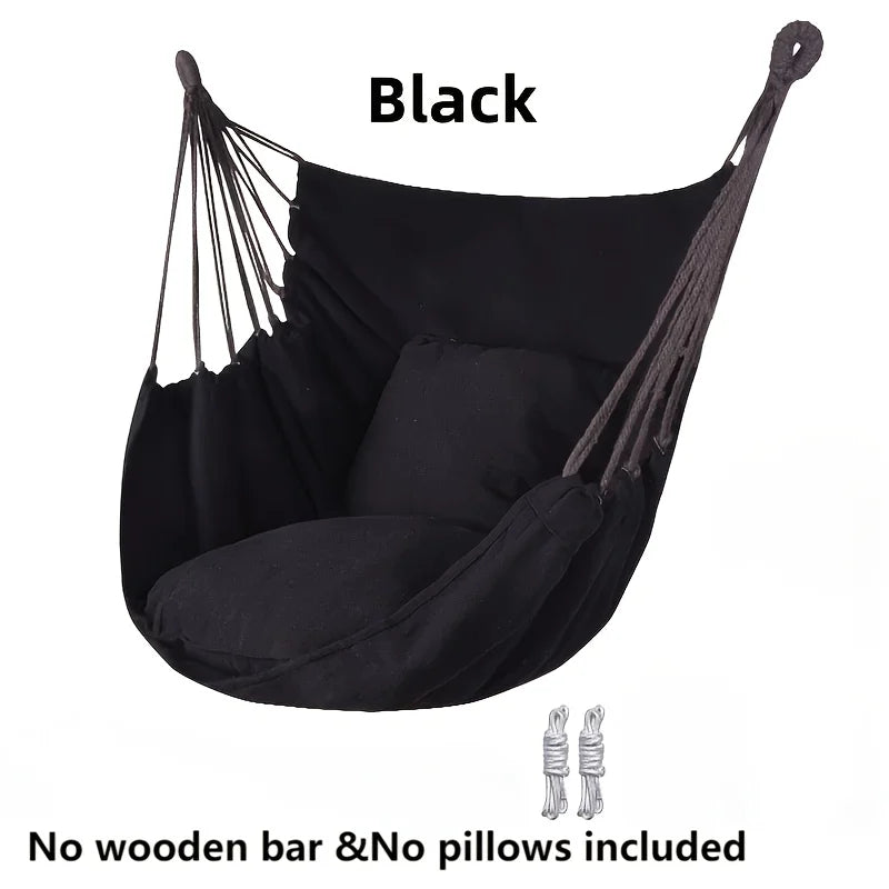 Portable 2-in-1 Striped Hammock Chair & Hanging Lounger