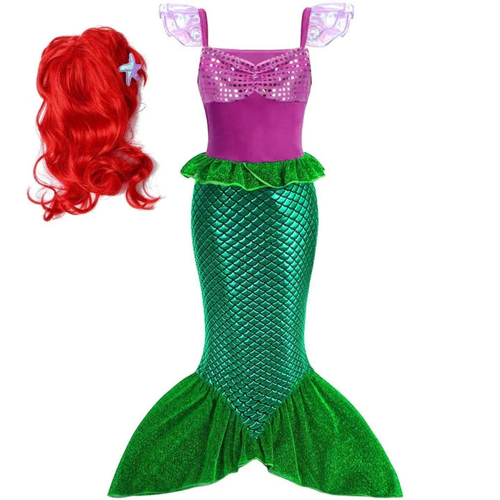 Kids’ Mermaid Princess Costume Dress – Cosplay Party Outfit