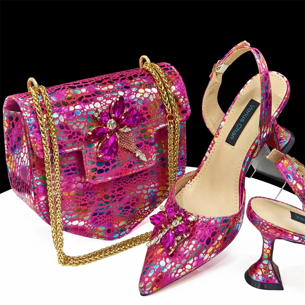 New Arrival Women's Shoes & Matching Bag Set – Peep-Toe Platform Heels