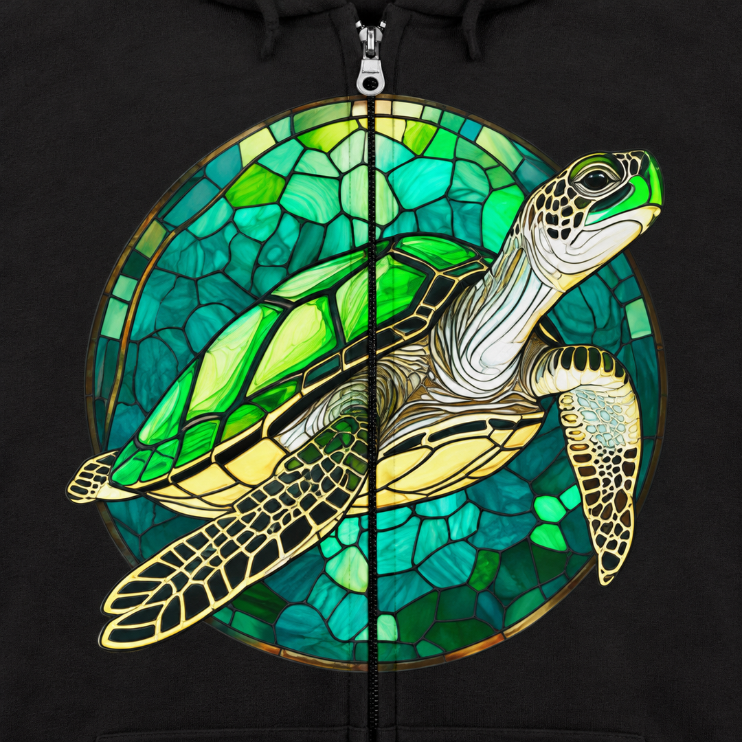 Stained Glass Turtle - Unisex Heavy Blend™ Full Zip Hooded Sweatshirt