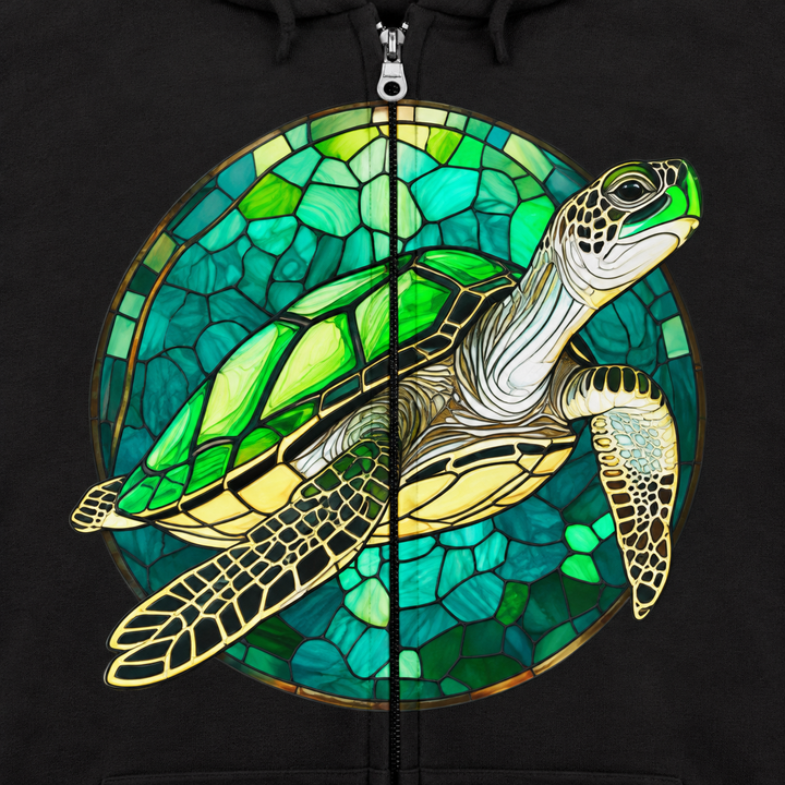 Stained Glass Turtle - Unisex Heavy Blend™ Full Zip Hooded Sweatshirt