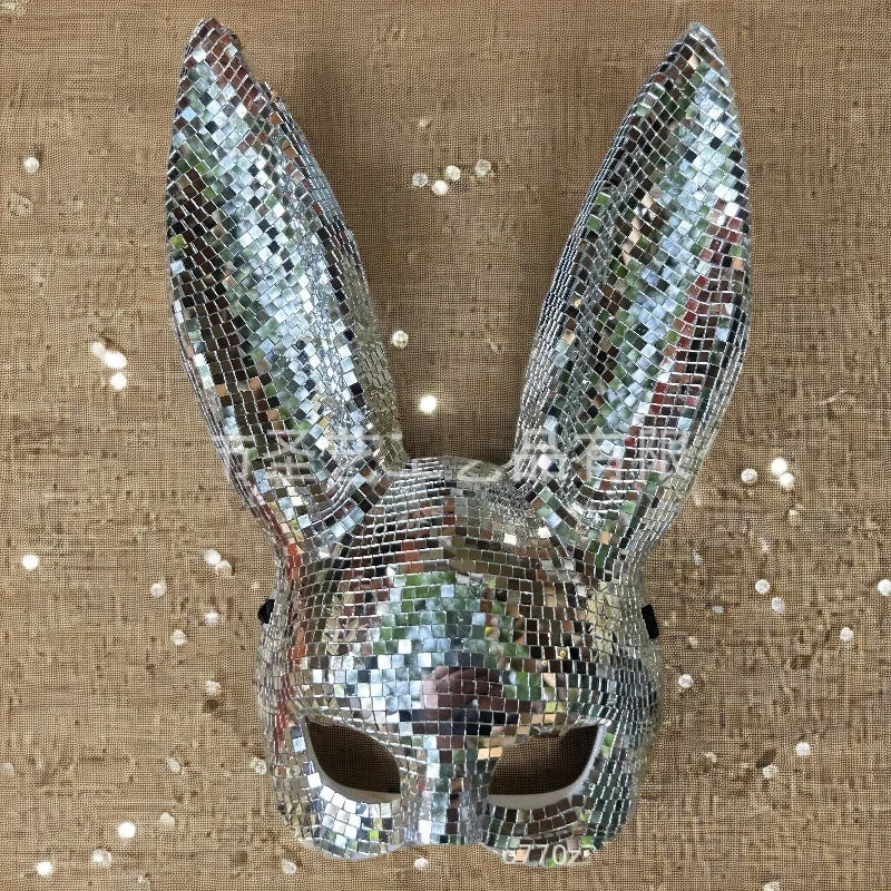 Sparkling Disco Mirror Bunny Costume Mask