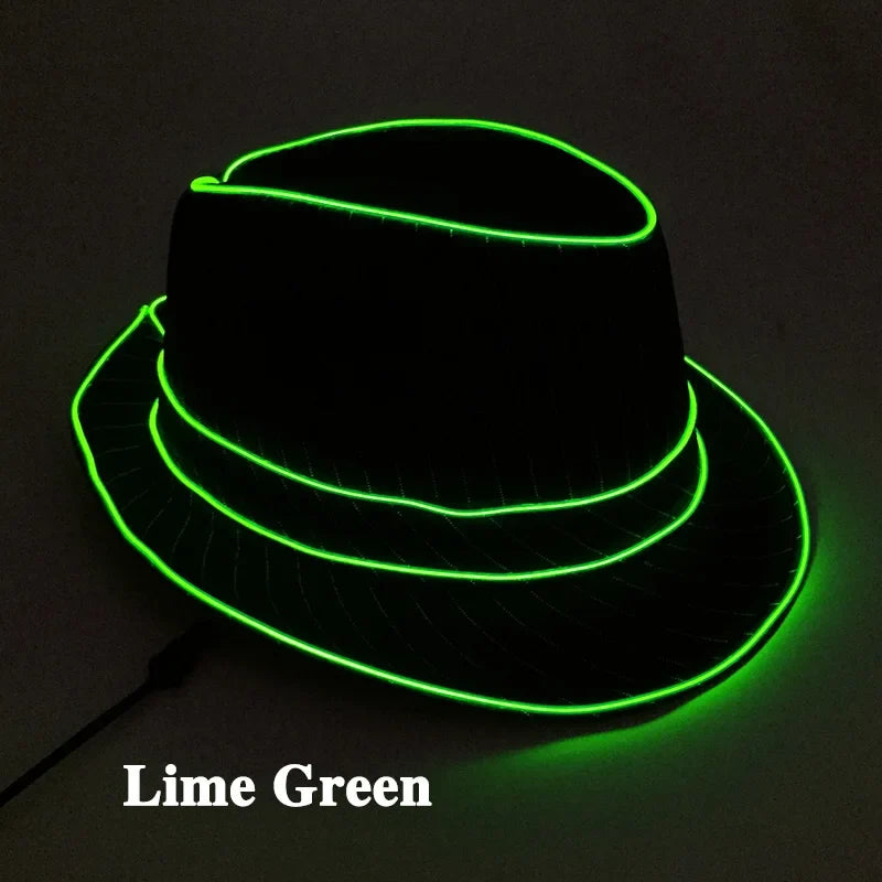 Multicolor LED Light-Up Fedora Hat – Rave, Dance & Party Accessory