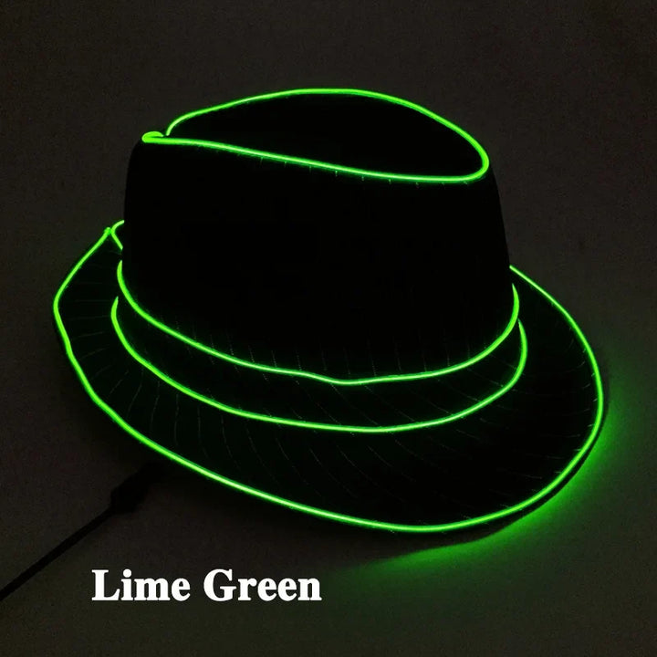 Multicolor LED Light-Up Fedora Hat – Rave, Dance & Party Accessory