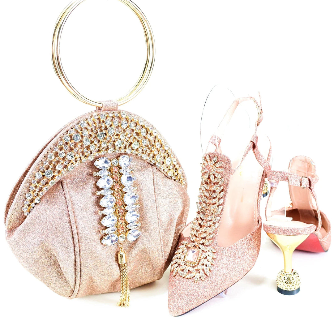 Italian Shoes & Matching Bag Set HRT1-32 – Elegant Women's Dress Collection