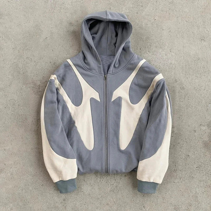 Graphic Zip-Up Hoodie – Y2K Harajuku Streetwear