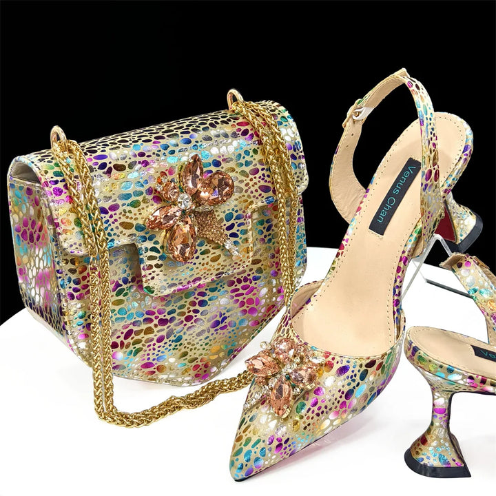 New Arrival Women's Shoes & Matching Bag Set – Peep-Toe Platform Heels