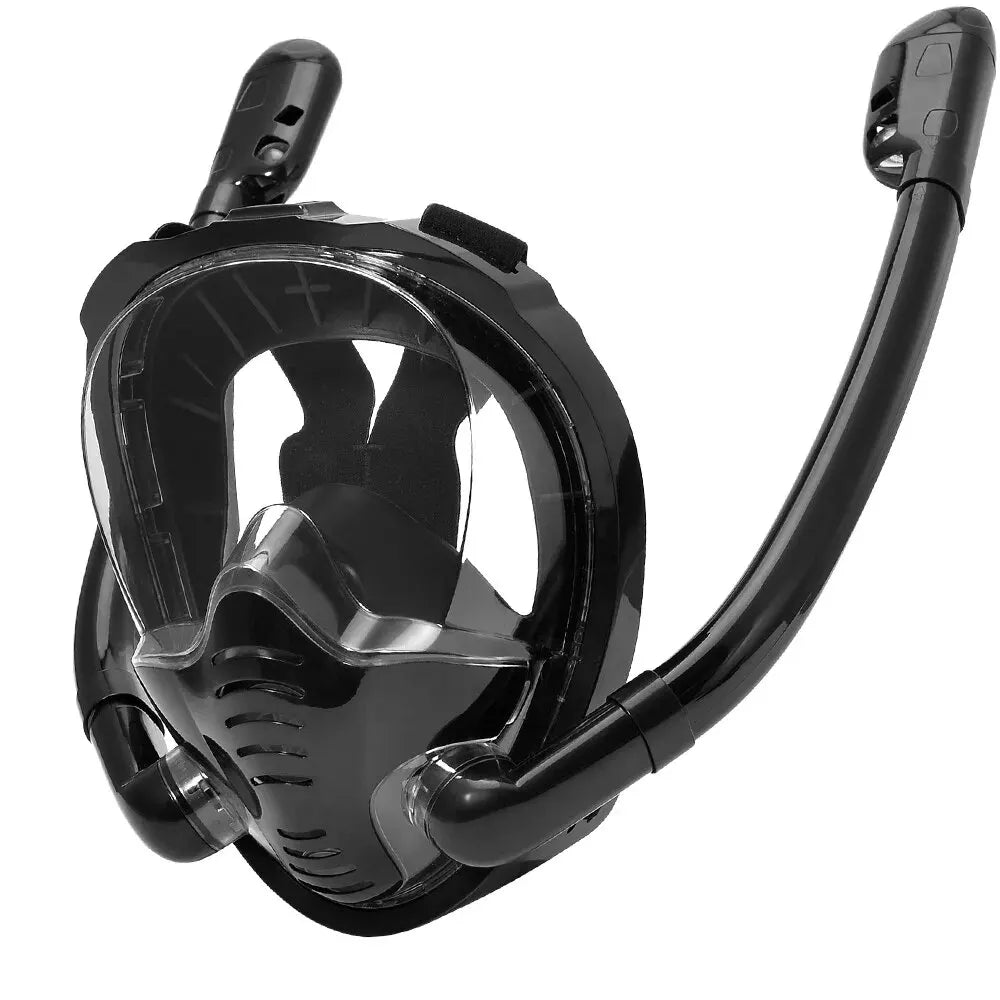 180° Panoramic Full-Face Snorkel Mask with Dual Snorkels