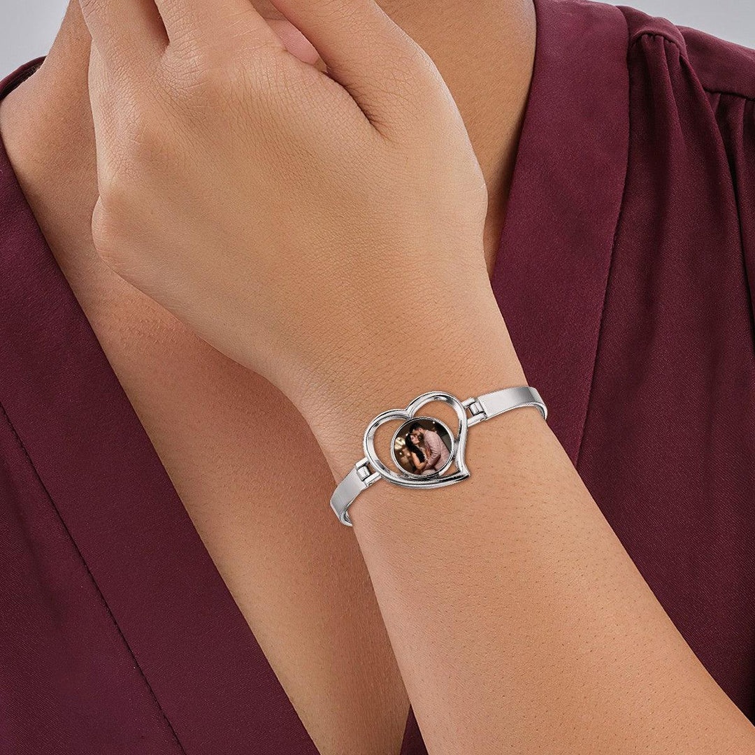 Custom Photo Heart Bracelet – Personalized Picture Bangle