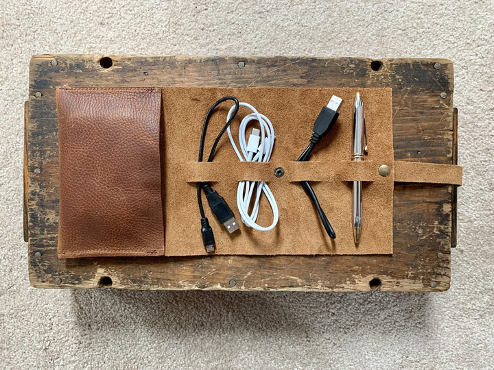 Leather Tech Organizer | Premium Cable & Charger Travel Case