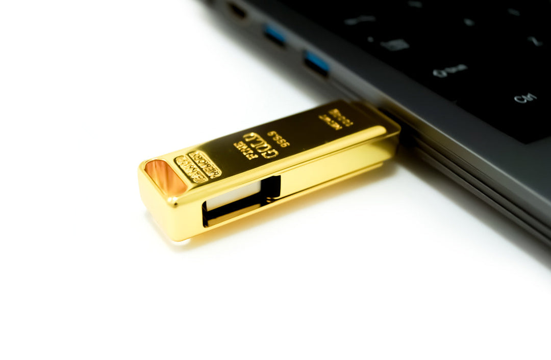 Gold Bar USB 3.1 Flash Drive | Dual USB-A & USB-C Memory Drive