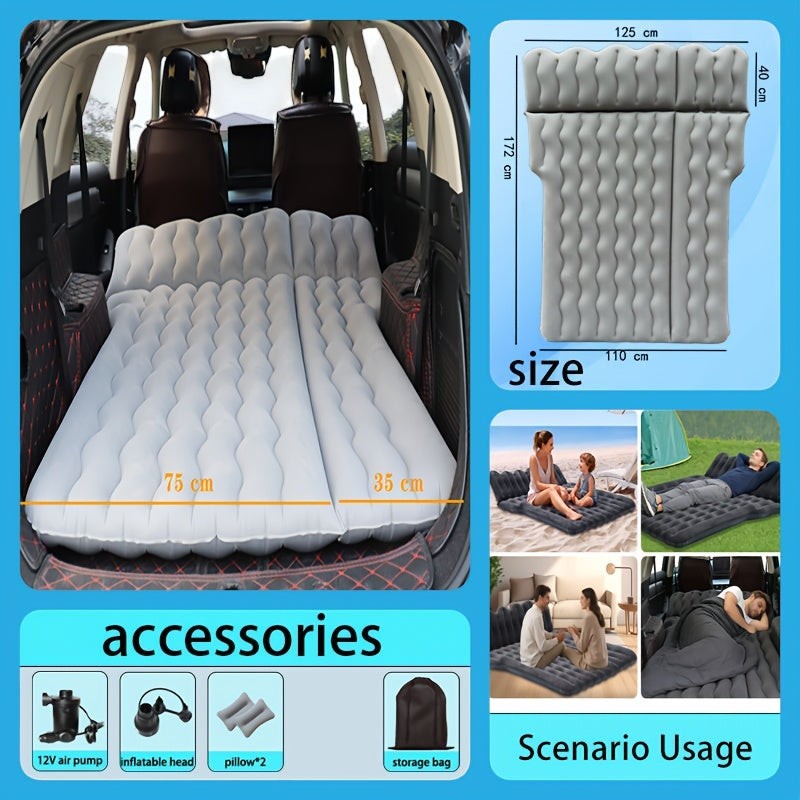 Car Inflatable Mattress Back Seat Bed SUV Travel Air Bed w/ Pump & Pillows