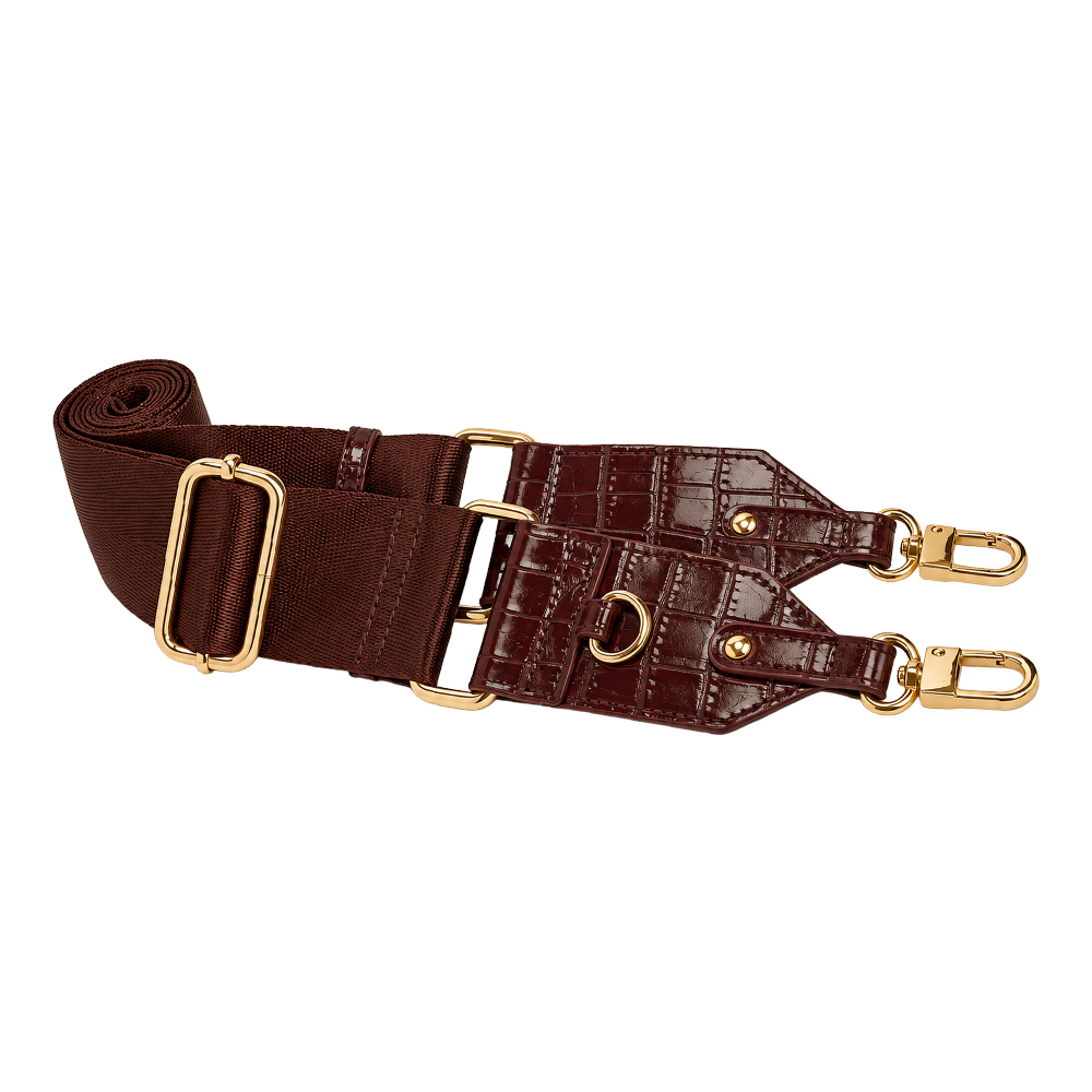 Merlot Faux Croc Water Bottle Crossbody Bag | HydroBag®