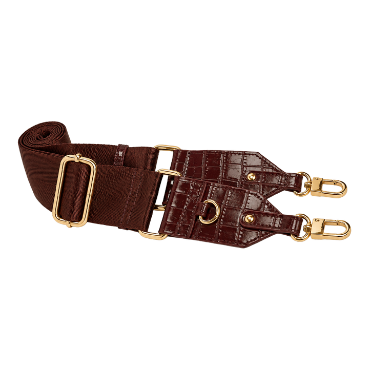 Merlot Faux Croc Water Bottle Crossbody Bag | HydroBag®
