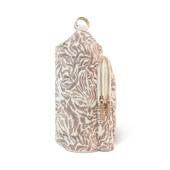 Natural Zebra Print Linen HydroBag® | Water Bottle Crossbody