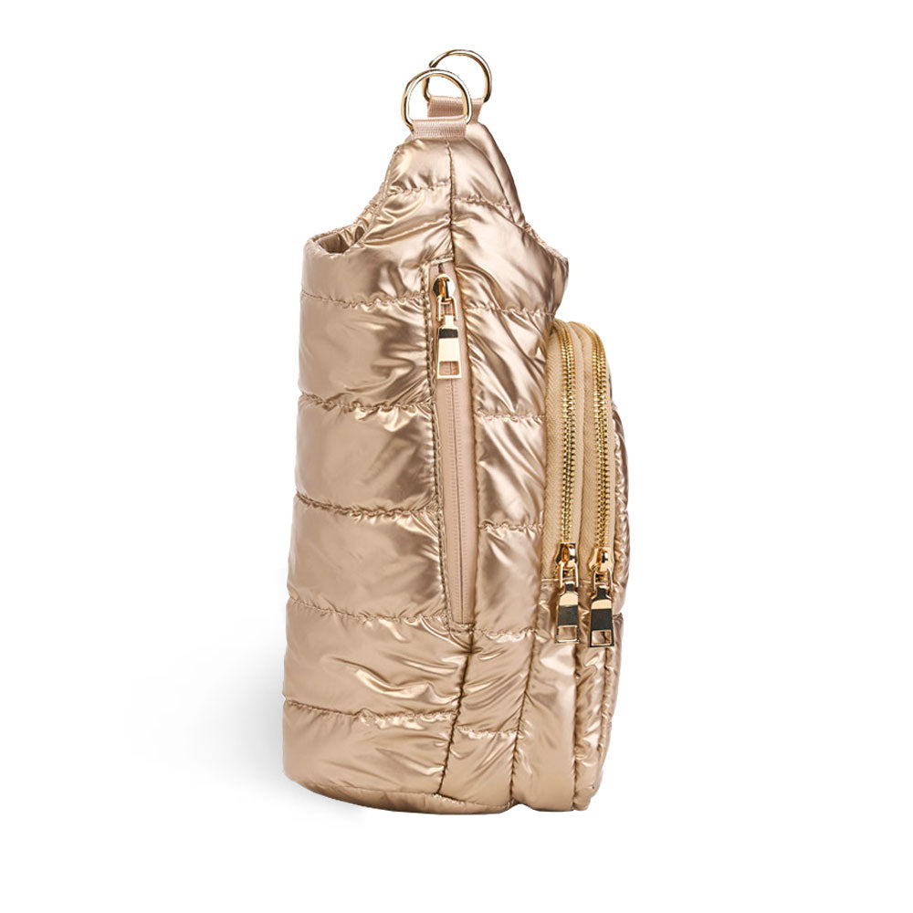 HydroBag® HANDLE®- Gold Shiny with Vegan Leather Trimmed Solid Strap