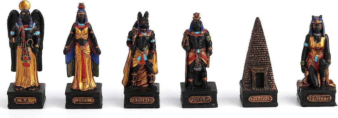 Egyptian gods Chess Set with Ankh Storage Board
