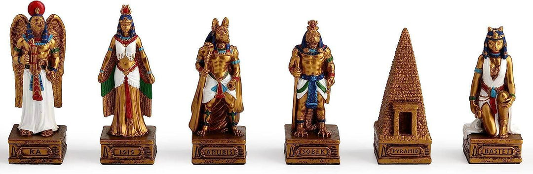 Egyptian gods Chess Set with Ankh Storage Board