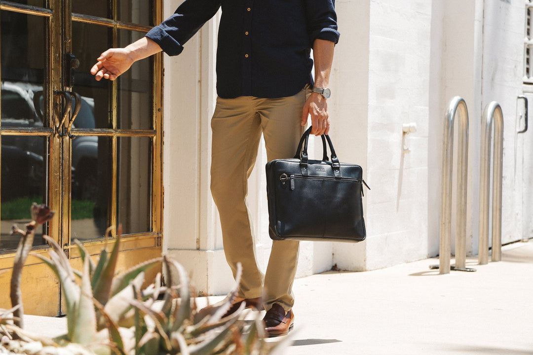 West End Slim Leather Laptop Bag