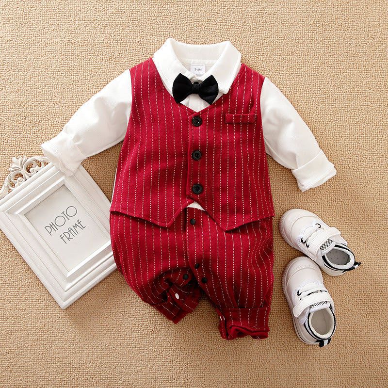 Baby Boy Long-Sleeve Romper for Fall