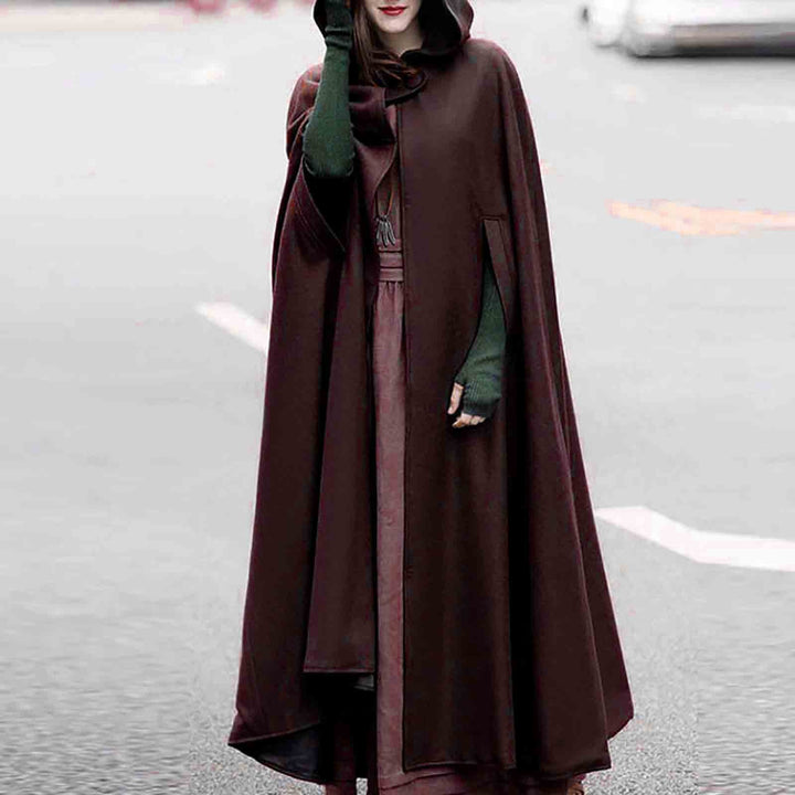 Women’s Hooded Tie-Front Shawl – Cozy Fashion Cape
