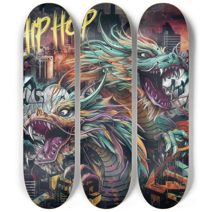 3 Skateboard Series Art - Hip Hop Dragon