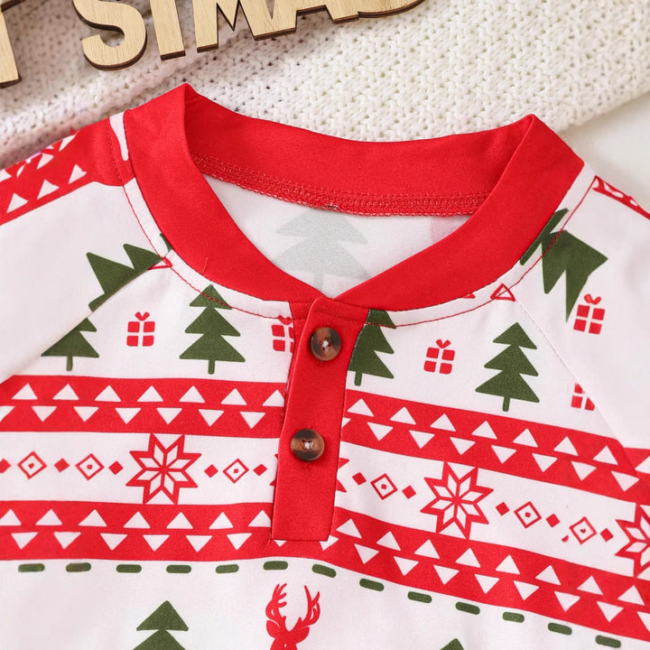 Boys’ Red Christmas Animal-Print Suit – Two-Piece Holiday Outfit