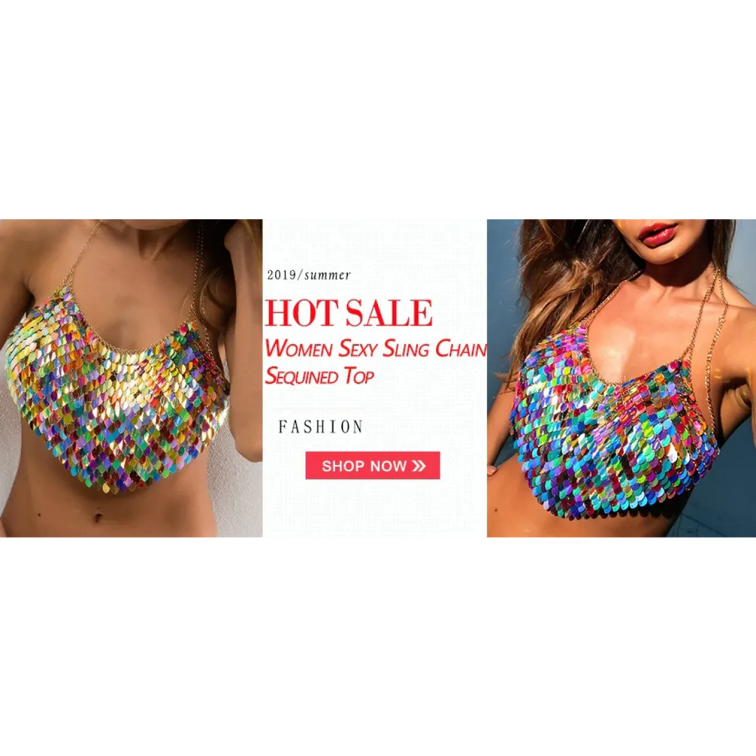 Women's Rhinestone Halter Top – Shiny Harajuku Crop Top