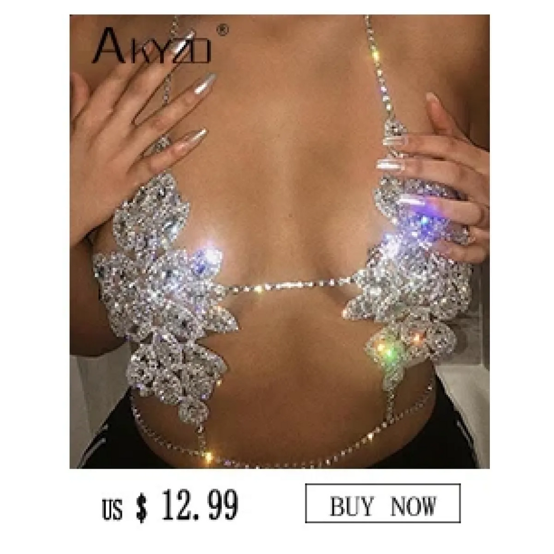 Women's Rhinestone Halter Top – Shiny Harajuku Crop Top