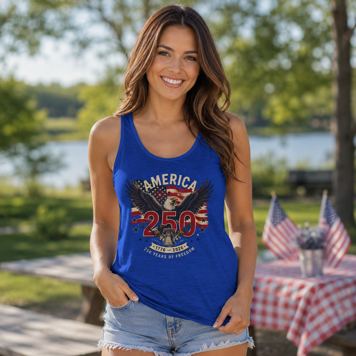 America 250 Eagle Patriotic Tank Top — USA 250th Anniversary