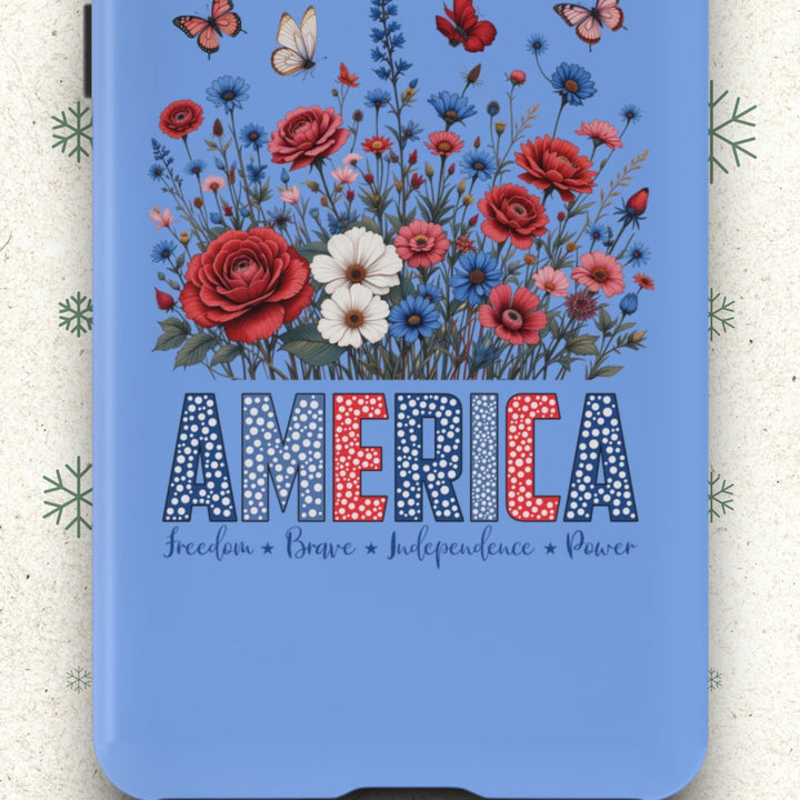 Floral America Phone Case - Tough Cases for Style & Protection