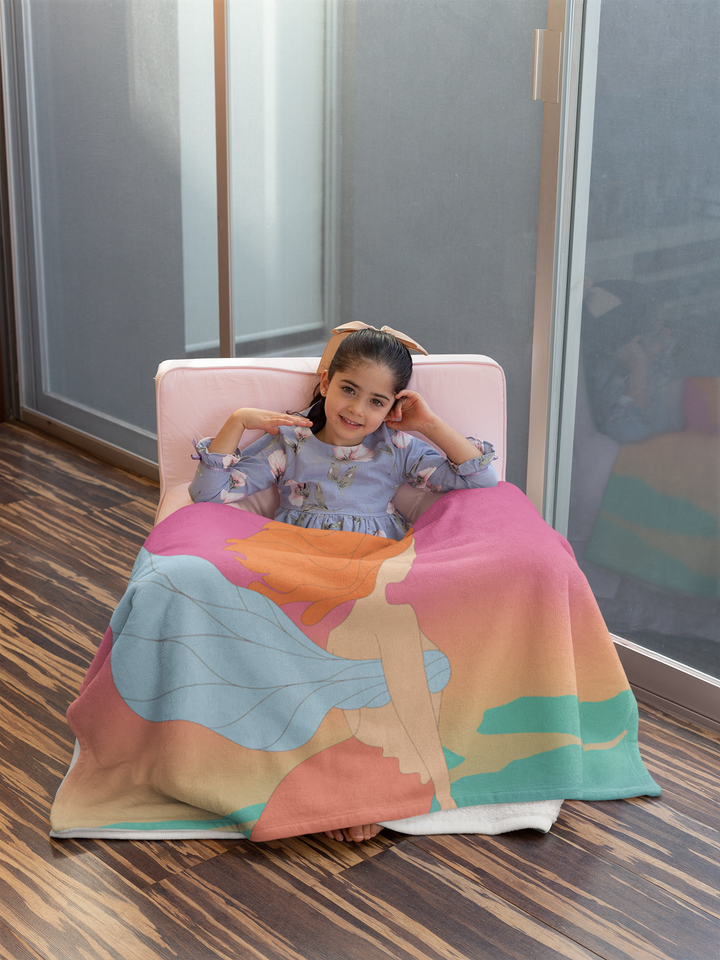 Velveteen Plush Blanket - Mermaid Angel