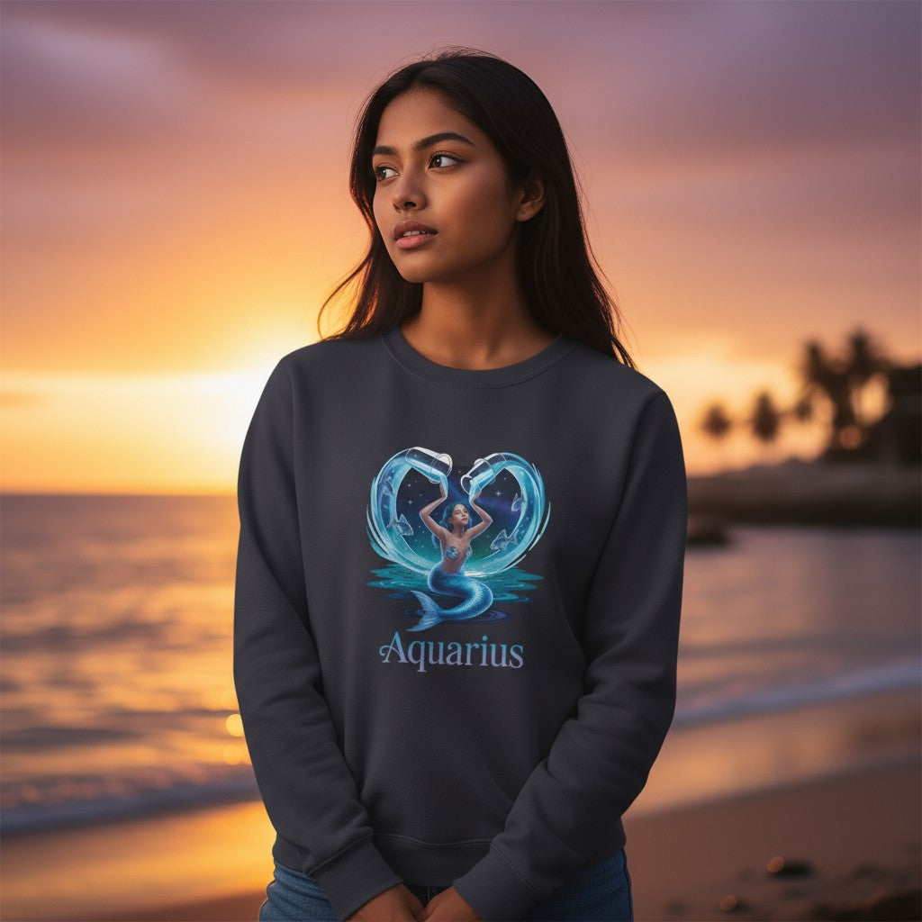 Aquarius Unisex Crewneck Sweatshirt, Zodiac Gifts, Astrology Apparel, Horoscope Sweatshirt, Birthday Gifts