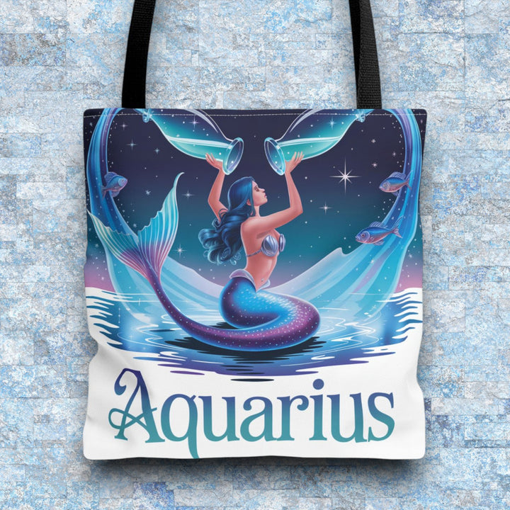 Aquarius Mermaid Tote Bag, Zodiac Gift, Astrology Tote, Women’s Bag, Beach Accessory, Stylish Carryall