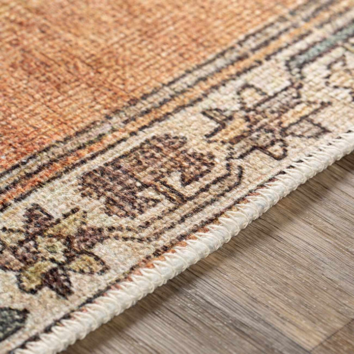 Medinah Washable Runner Rug – Traditional Medallion Runner Rug