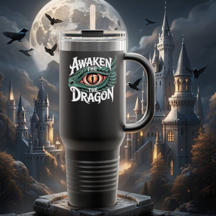 Dragon Insulated Travel Mug | 40oz | Awaken The Dragon | Perfect for Coffee Lovers, Eco-Friendly Designs