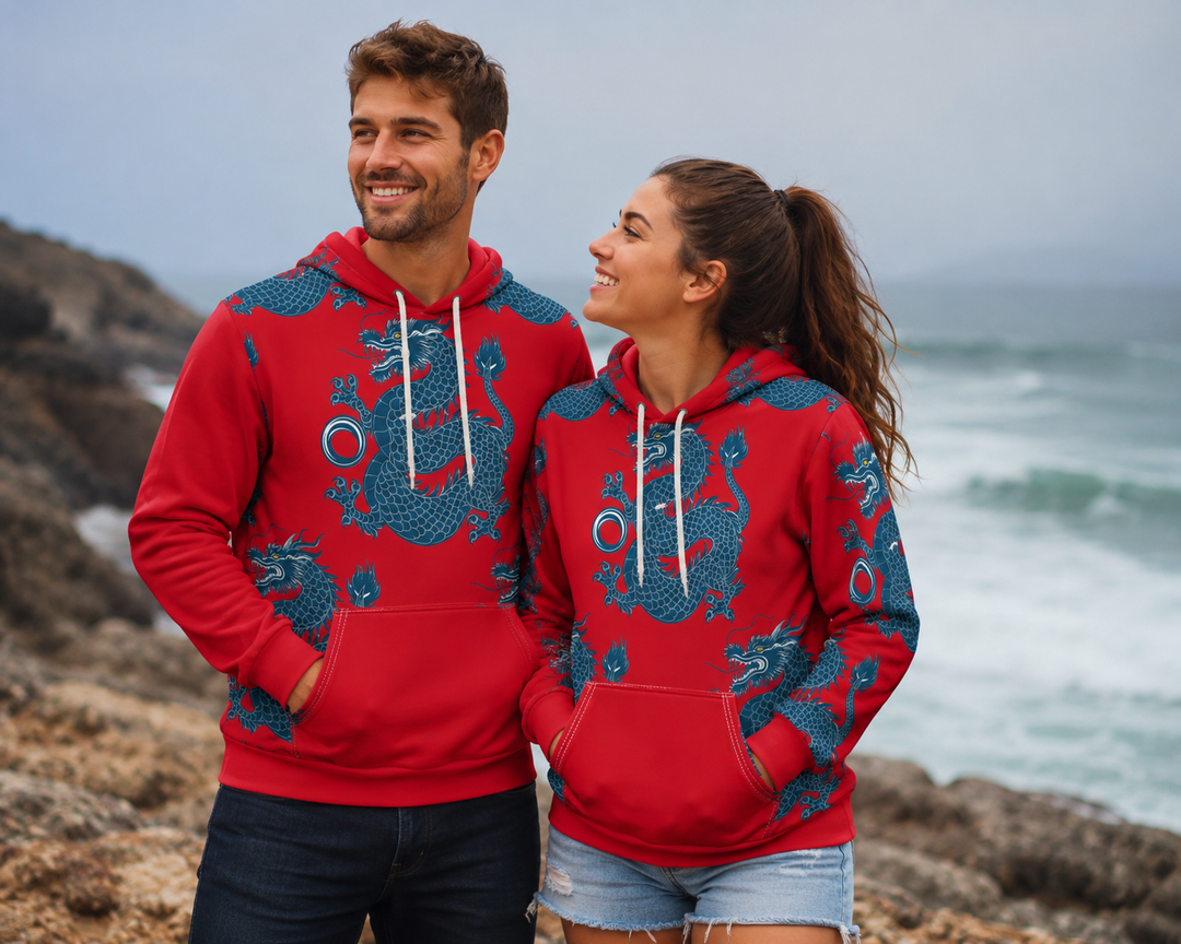 Unisex Pullover Hoodie - Azure Dragon