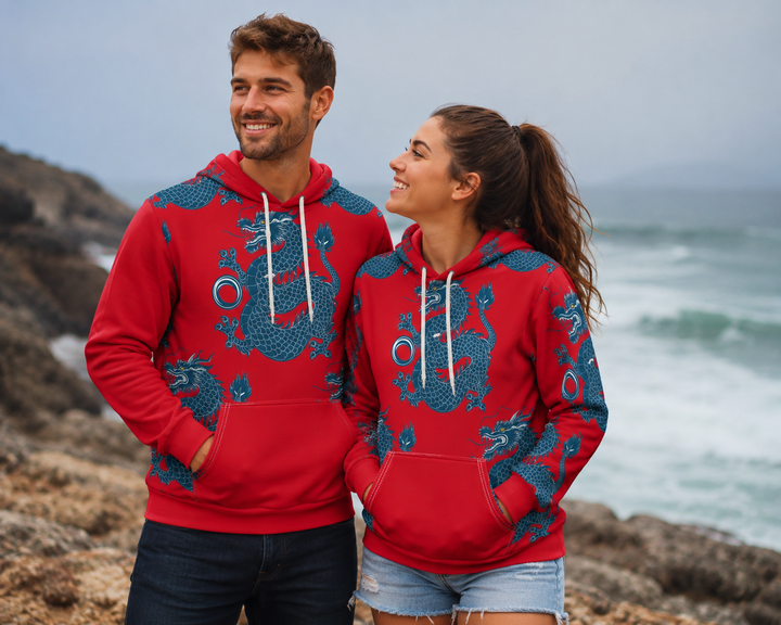 Unisex Pullover Hoodie - Azure Dragon