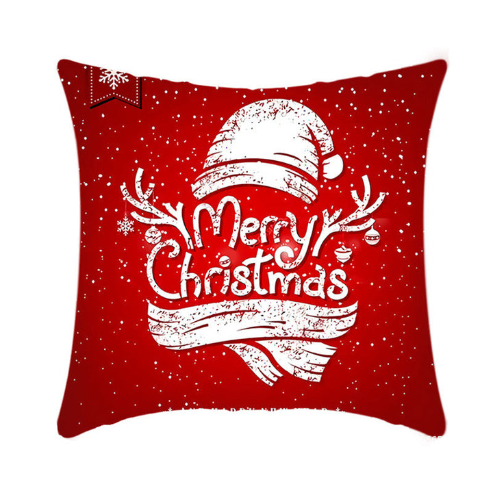 Merry Christmas Elk and Santa Plush Cushion Cover