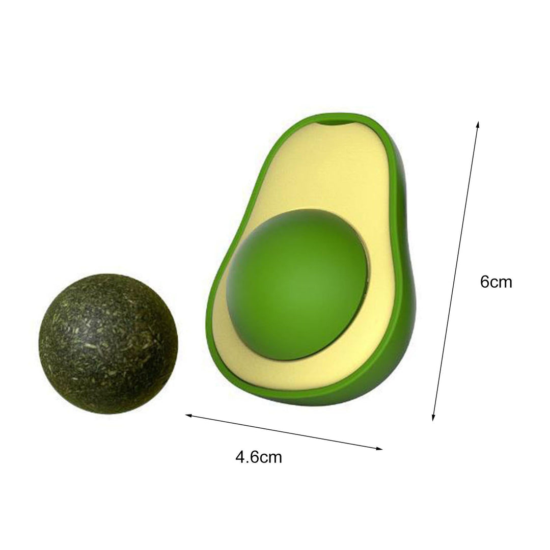 Cute Avocado Catnip and Silvervine Teeth-Cleaning Ball for Cats