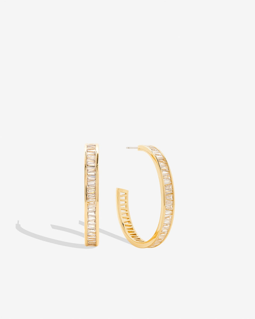 Mom Baguette Maxi Hoop Earrings – Meaningful Gift by Bryan Anthonys
