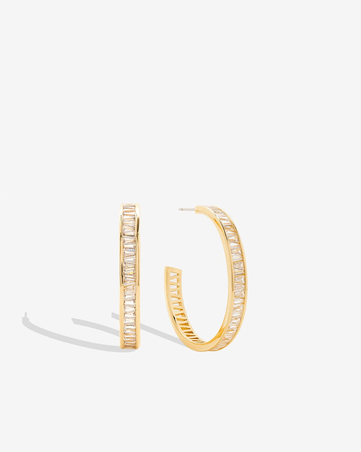 Mom Baguette Maxi Hoop Earrings – Meaningful Gift by Bryan Anthonys