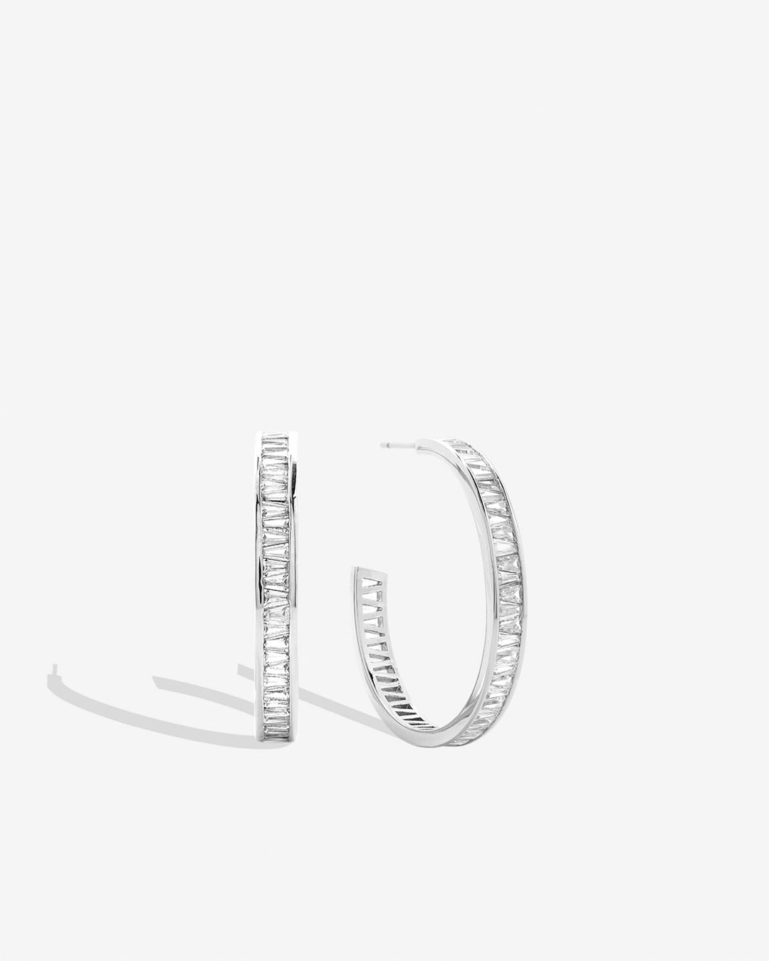 Mom Baguette Maxi Hoop Earrings – Meaningful Gift by Bryan Anthonys
