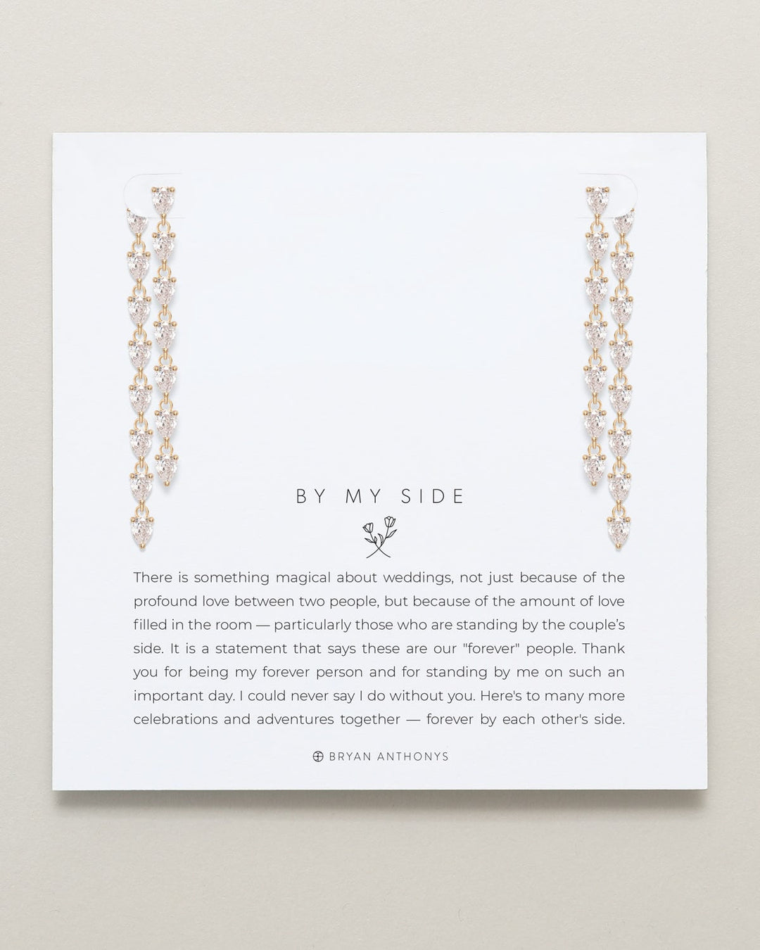 By My Side Pear Cut Chandelier Earrings – Bridesmaid Gift