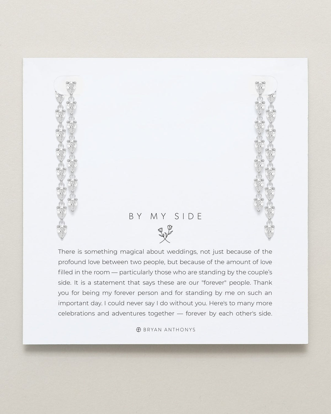 By My Side Pear Cut Chandelier Earrings – Bridesmaid Gift