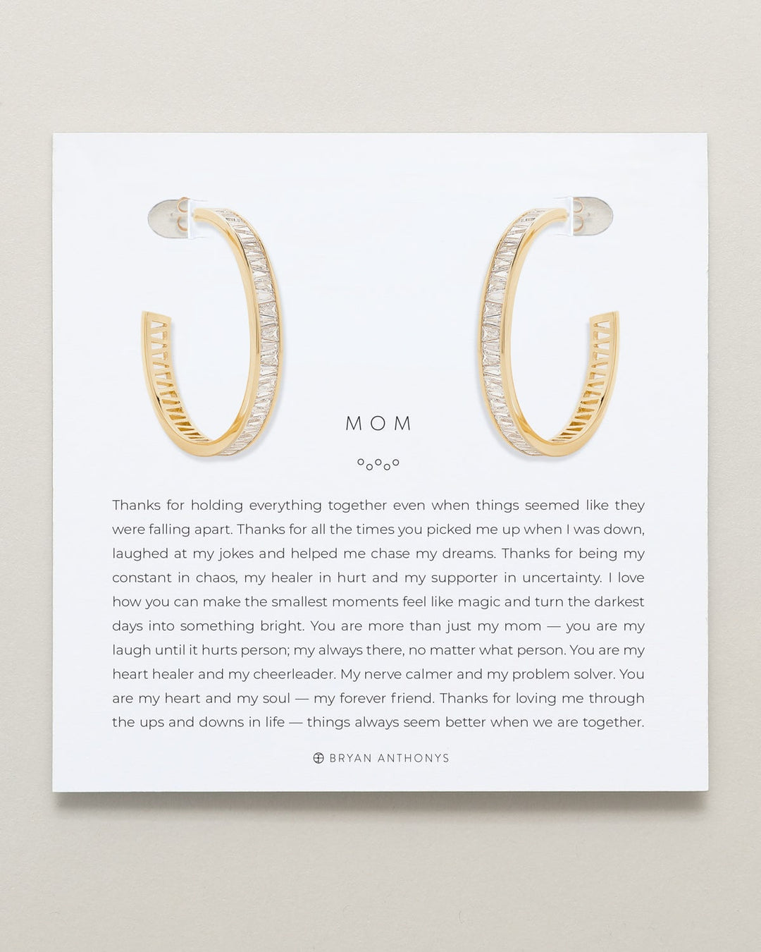 Mom Baguette Maxi Hoop Earrings – Meaningful Gift by Bryan Anthonys