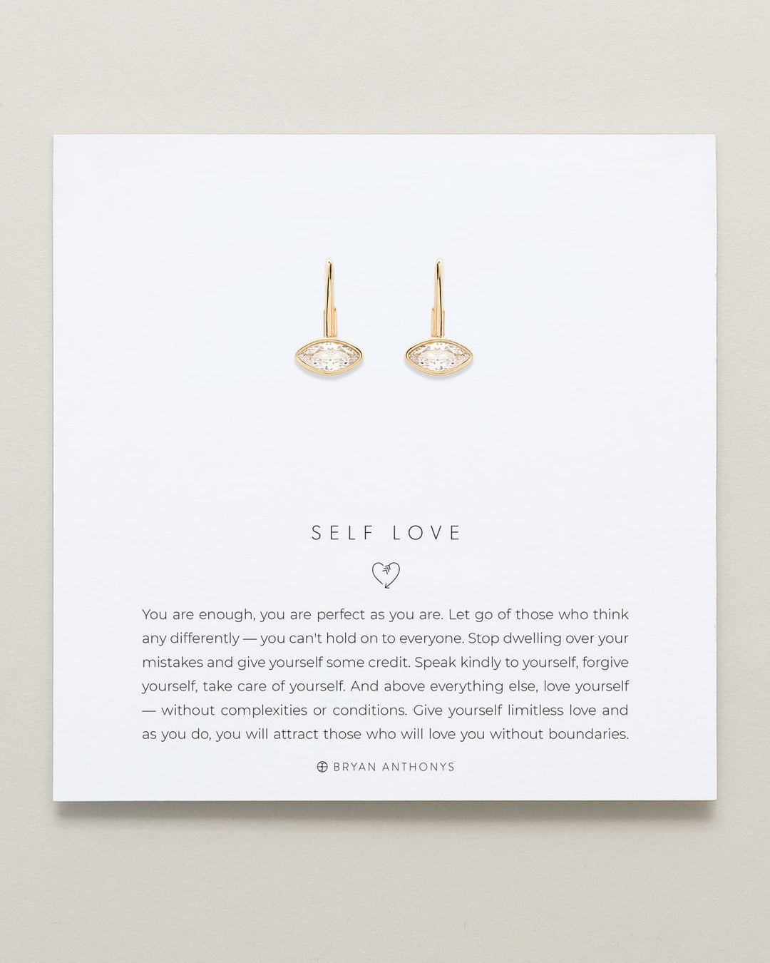 Self Love Marquise Drop Earrings – Inspirational Jewelry