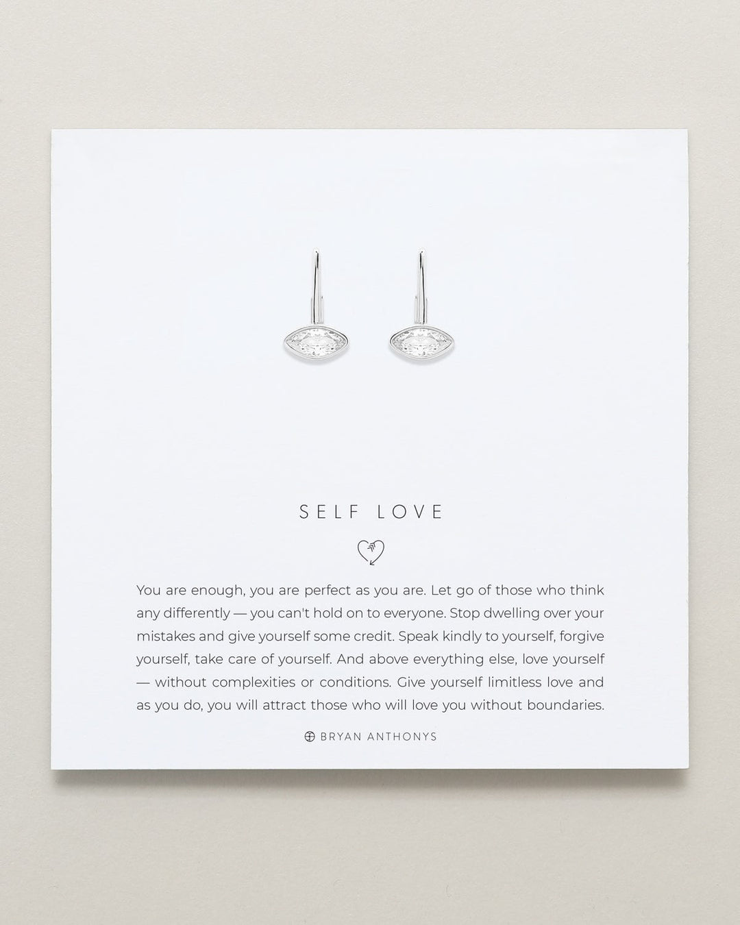 Self Love Marquise Drop Earrings – Inspirational Jewelry