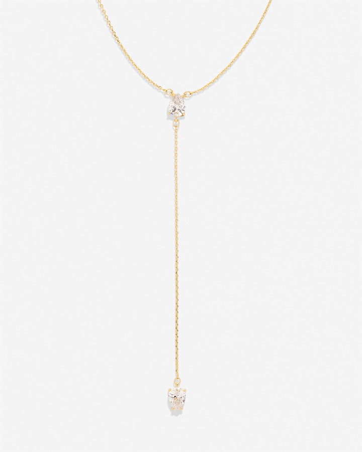 By My Side Pear Cut Lariat Necklace – Bridesmaid Gift by Bryan Anthonys