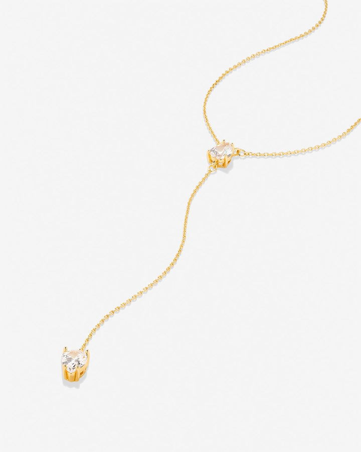 By My Side Pear Cut Lariat Necklace – Bridesmaid Gift by Bryan Anthonys